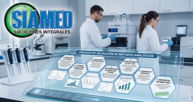 Documentos y gráficos de validación analítica de métodos químicos y físicos